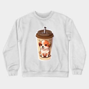 cute dog coffee cup Crewneck Sweatshirt